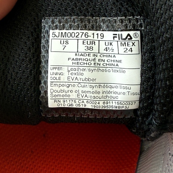 Fila Women's Trail Running Hiking Shoes 7 Oakmont Trail Coral & Black - Picture 6 of 6